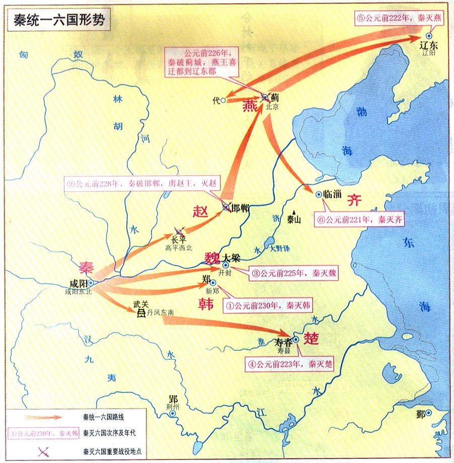 秦统一六国形势图
