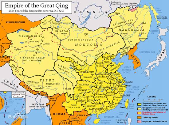 1820年清帝国全图