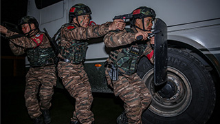 堪比大片！直击武警特战队员夜间大巴车反劫持